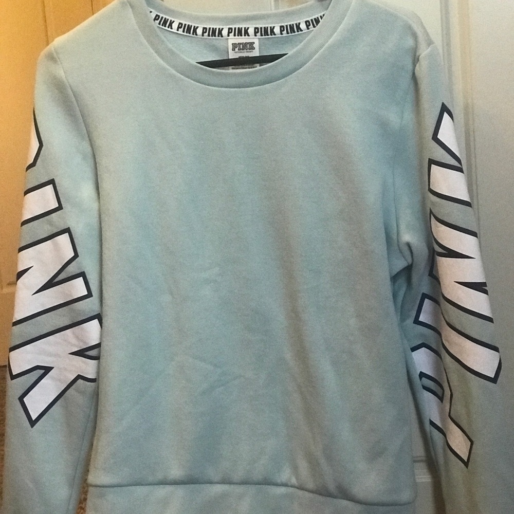 Light blue VS PINK crew neck sweatshirt